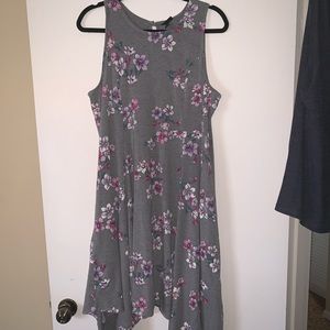 Floral Hanky Hem Midi Dress